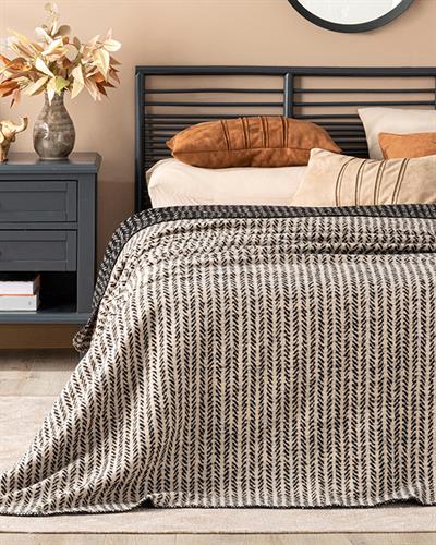 Одеало, Единичен Размер, Rope Stripes , Памучен, 150 X 200 Cm, Черно