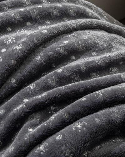 Royal Glow Foil Printed Super Soft Tv Blanket 130x170 cm Anthracite