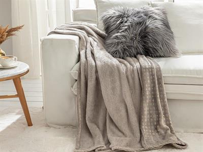 Royal Glow Gold Leaf Printed Super Soft Tv Blanket 130x170 cm Gray