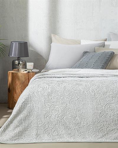 Одеало, Двоен Размер,Shabby Rose  Emboss, 200 X 220 Cm, Сиво