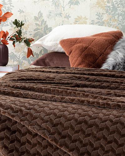 Одеало, Двоен Размер, Softy Braid Ombre Super Soft, 200 X 220 Cm, Кафяво