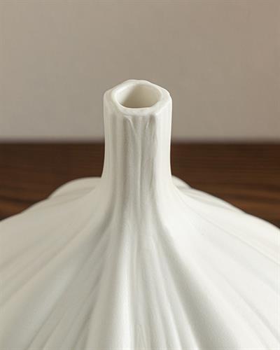 Ваза Stoneware, Бяло, 14 X 14 X 19 Cm