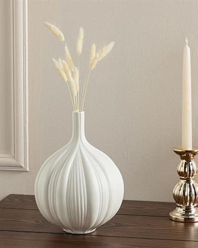 Ваза Stoneware, Бяло, 18 X 18 X 24 Cm