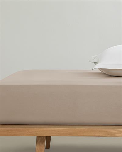 Прав Чаршафи С Ластик Super King Size, Памучен, Пяна От Кафе, 200 X 200 Cm