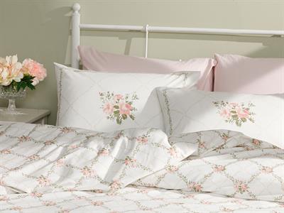 Комплект Спално Бель, Super King Size, Rose Chain , Памучен, 260 X 220 Cm/ 50x70 Cm, Светло Розово