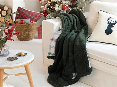 Тв Одеало,Tattersall Sherpa, 120 X 160 Cm, Бяло