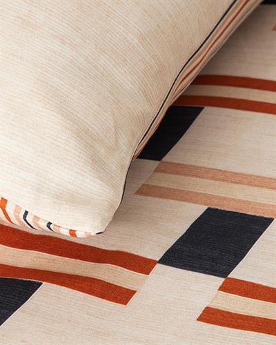 Спален Комплект, Кралски размер, Timeline Мек памук с дигитална щампа,  240x220 см/ 50x70 Cm Теракота