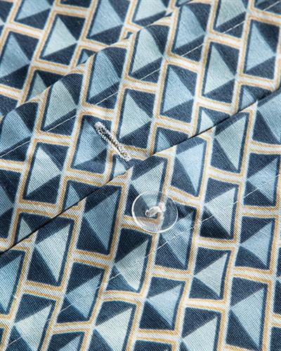 Комплект Спално Бель Двоен Размер,Trio Tile , Лесно За Гладене, 200 X 220 Cm/ 50x70 Cm, Тъмно Синьо