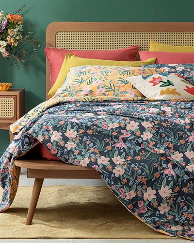 Комплект Спално Бель, Единичен Размер, Vivacity Bloom , Памучен, 160 X 220 Cm / 50x70 cm, Жълто