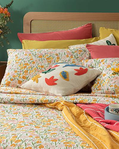 Комплект Спално Бель, Единичен Размер,Wild Flowers  Памучен, 160 X 220 Cm / 50x70 cm, Розово