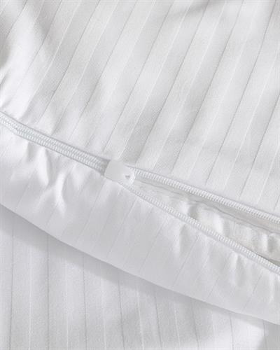 1 Cm Çizgili Спално Бельо Единичен Размер, Памучен Сатен, Бяло, 140 X 200 Cm