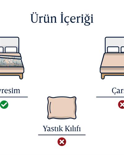 1 Cm Çizgili Спално Бельо Единичен Размер, Памучен Сатен, Бяло, 140 X 200 Cm