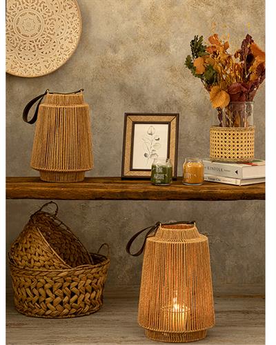 Abbie Lantern 30 cm Brown