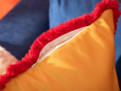 Abrazo Голяма Декоративна Възглавница Бродерия с перфорация 55x55 см Жълт