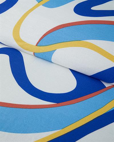 Abstract Marine Спален Комплект Двоен Памучен 200x220 см Морскосин - Оранжев