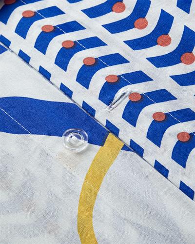 Abstract Marine Спален Комплект Двоен Памучен 200x220 см Морскосин - Оранжев