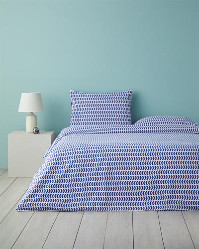 Abstract Marine Спален Комплект Двоен Памучен 200x220 см Морскосин - Оранжев