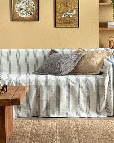 Adela Покривка За Кресло Бяло-Тъмно Синьо, 170 X 180