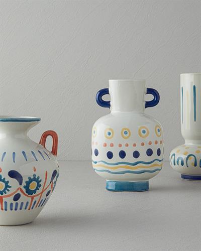 Adelia Ваза Каменна керамика 15x15x18 см Многоцветен