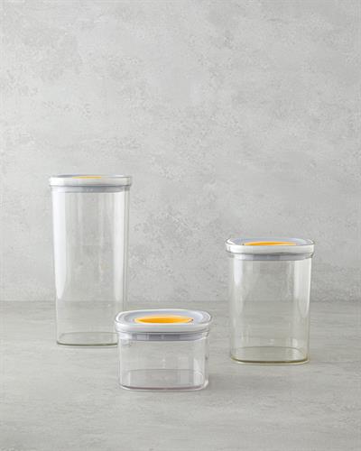 Adly Кутия За Съхранение 3 части Пластмаса 700 мл – 1,4 л – 2 л Зелен - Кремав