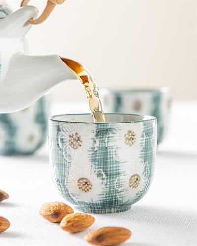 Adolfo Porcelain 5 Pieces Pot Set 300 ml + 50 ml Dark Blue