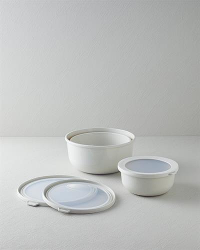 Adora Кутия За Съхранение 3 бр. Пластмаса 18-21-25 см Бежов