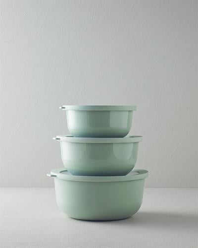 Adora Кутия За Съхранение 3 бр. Пластмаса 18-21-25 см Светлозелен