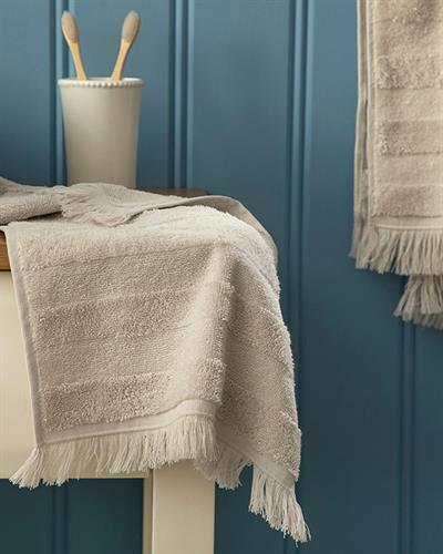 Adorn Кърпа За Ръце С пискюли Памучен 30x40 см Бежов