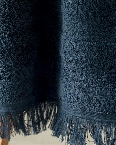 Adorn Кърпа За Баня С пискюли Памучен 70x140 см Морскосин