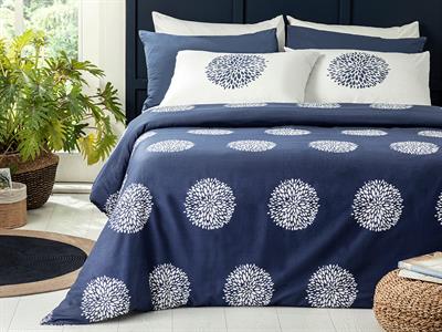 Agapanthus СПАЛНО БЕЛЬО КОМПЛЕ Двоен Памучен 200x220 cm Dark Blue