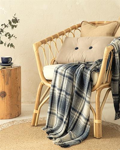 Agata Шал За Кресло Сиво-Тъмно Синьо, 130 X 170 Cm