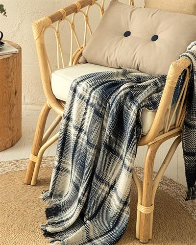 Agata Шал За Кресло Сиво-Тъмно Синьо, 130 X 170 Cm