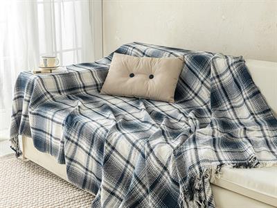 Agata Покривка За Кресло Сиво-Тъмно Синьо, 170 X 250