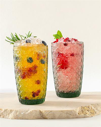 Agnes Чаша За Безалкохолно 2Бр., Стъкло, Тъмно Зелено, 330 Ml