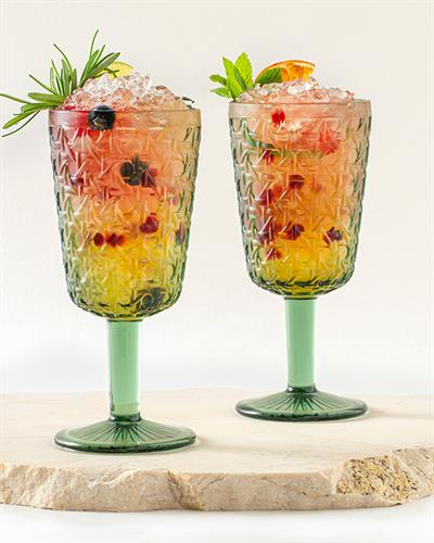 Agnes Чаша 2Бр., Стъкло, Тъмно Зелено, 290 Ml