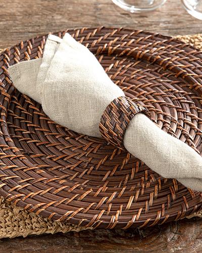 Aidan Rattan Napkin Ring 5x5 cm Brown