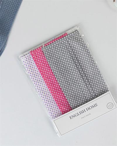 ALAMODE Маска Плат Памук 9,5x18 см Сив - Розов