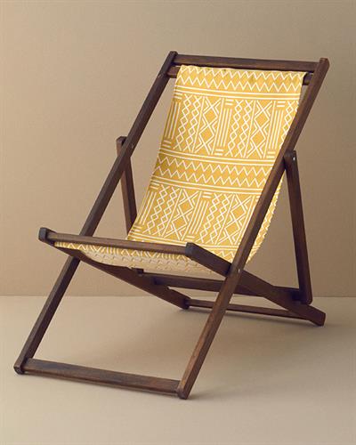 Alessa Шезлонг Дървен 60x120 см Жълт