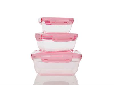 Alessandra КУТИЯ ЗА СЪХРАНЕНИЕ 3 бр. Пластмасов 0,4 - 0,8 - 1,4 L Pink