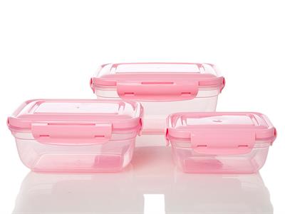 Alessandra КУТИЯ ЗА СЪХРАНЕНИЕ 3 бр. Пластмасов 0,4 - 0,8 - 1,4 L Pink