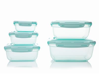 Alessandra КУТИЯ ЗА СЪХРАНЕНИЕ 5 бр. Пластмасов 0,4 - 0,8 - 1,4 - 2,3 - 4,0 L Mint