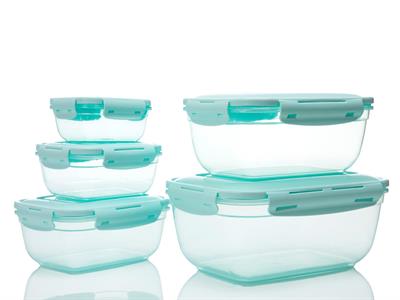 Alessandra КУТИЯ ЗА СЪХРАНЕНИЕ 5 бр. Пластмасов 0,4 - 0,8 - 1,4 - 2,3 - 4,0 L Mint