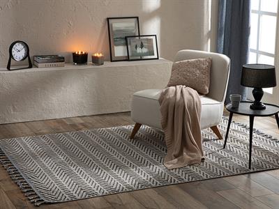 Alesta Килим Тъкан, Крем-Индиго, 80 X 300 Cm