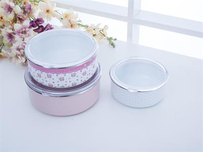 Alıcıa КУТИЯ ЗА СЪХРАНЕНИЕ 3 бр. Емайлиран 14 - 16 - 18 cm Pink
