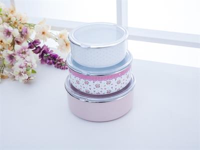 Alıcıa КУТИЯ ЗА СЪХРАНЕНИЕ 3 бр. Емайлиран 14 - 16 - 18 cm Pink