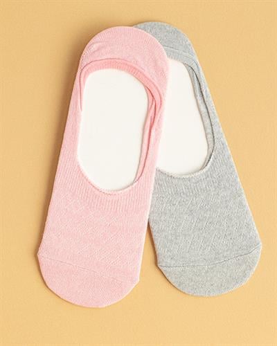 Alita Чорапи Бабет Дамски 2 Бр., Памучен Полиестер, Розово-Сиво, 36-40