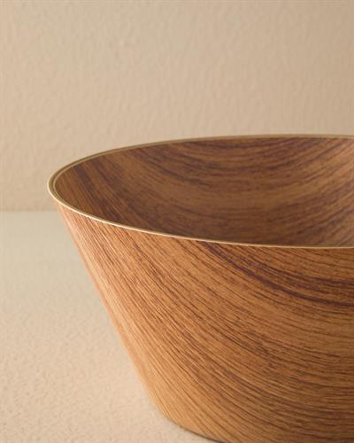 Alita Plastic Wooden Appearance Bowl 24 cm Light Brown.