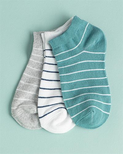 Alita Чорапи Дамски 3 Бр., Памучен Полиестер, Сиво-Бяло, 36-40