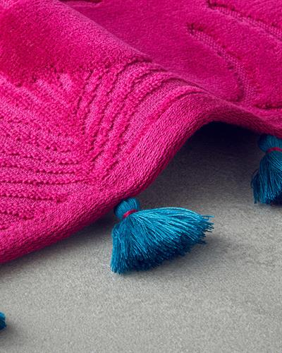 Allover Palmy Кърпа За Лице Жакардово кадифе Памучен 50x80 см Цикламен