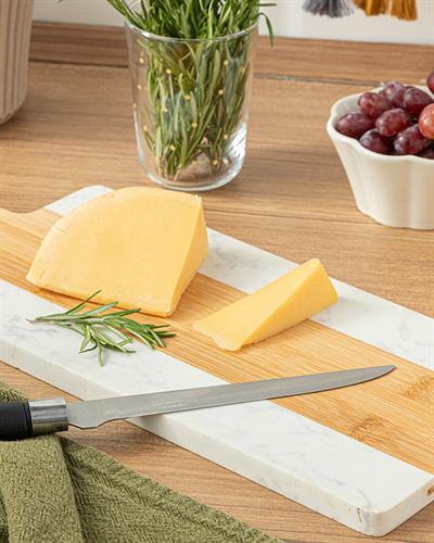 Allure Marble Bamboo Cutting Board 38x15 cm Beige-White